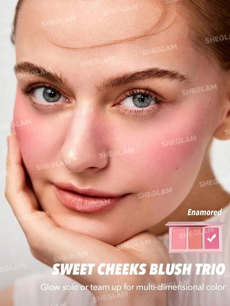 پالت رژ گونه 3 رنگ شیگلم  enamored