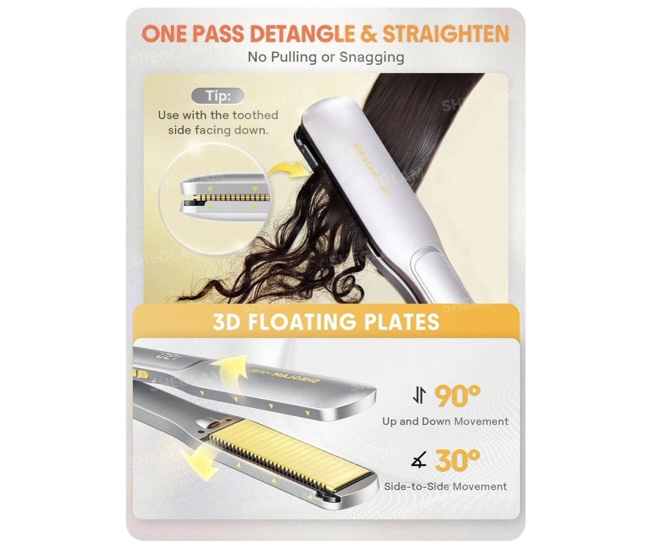 برس حرارتی Sleek Chic Wide Glide Straightener شیگلم